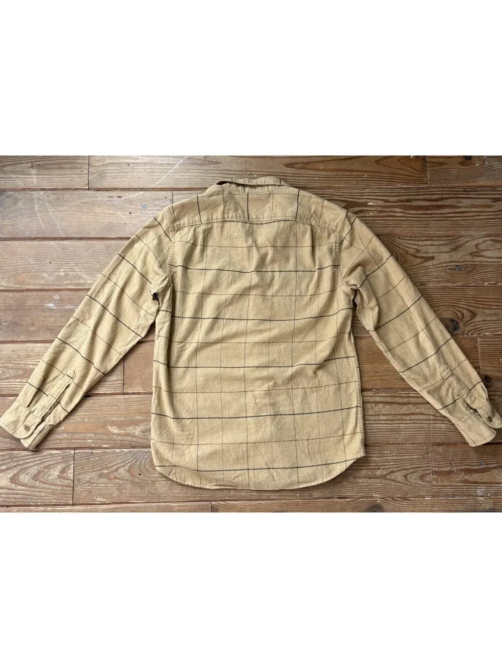 J.Crew Men's Slim Fit Windowpane Plaid Cotton Button Up Shirt Tan Size M